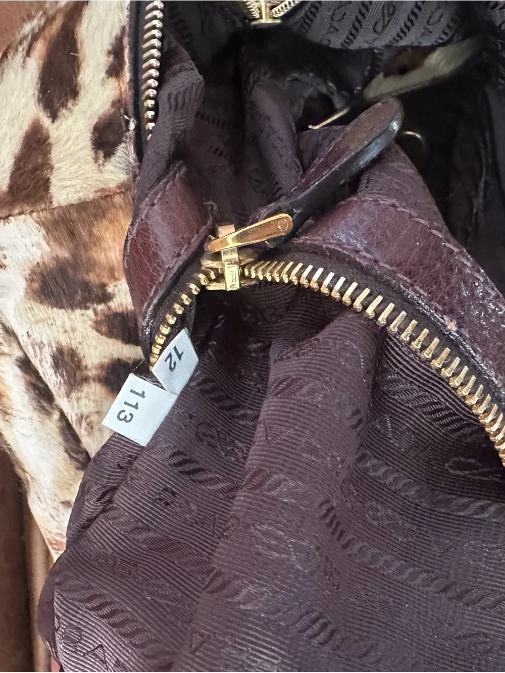 Prada Leopard-Print Calf Hair Satchel - Brown/Black/Beige bag / tote